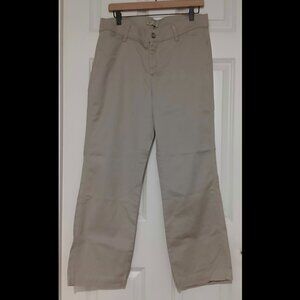 Riders by Lee Easy Care Size 12P Beige Cotton Straight Stretch Pants Women's